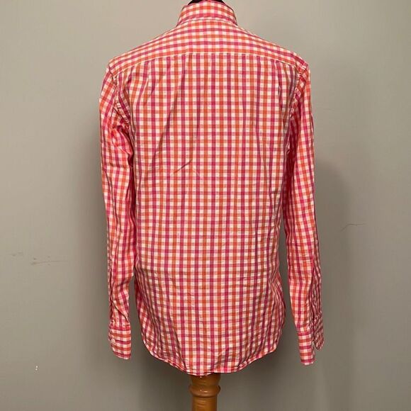 J. Crew Men's Orange Plaid Long Sleeve Button Up shirt Size Extra Small - Picture 4 of 8